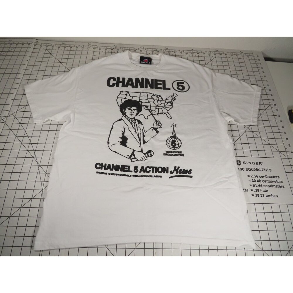 Channel 5 Action News Men's Short-Sleeve Graphic T-Shirt White XL *READ*